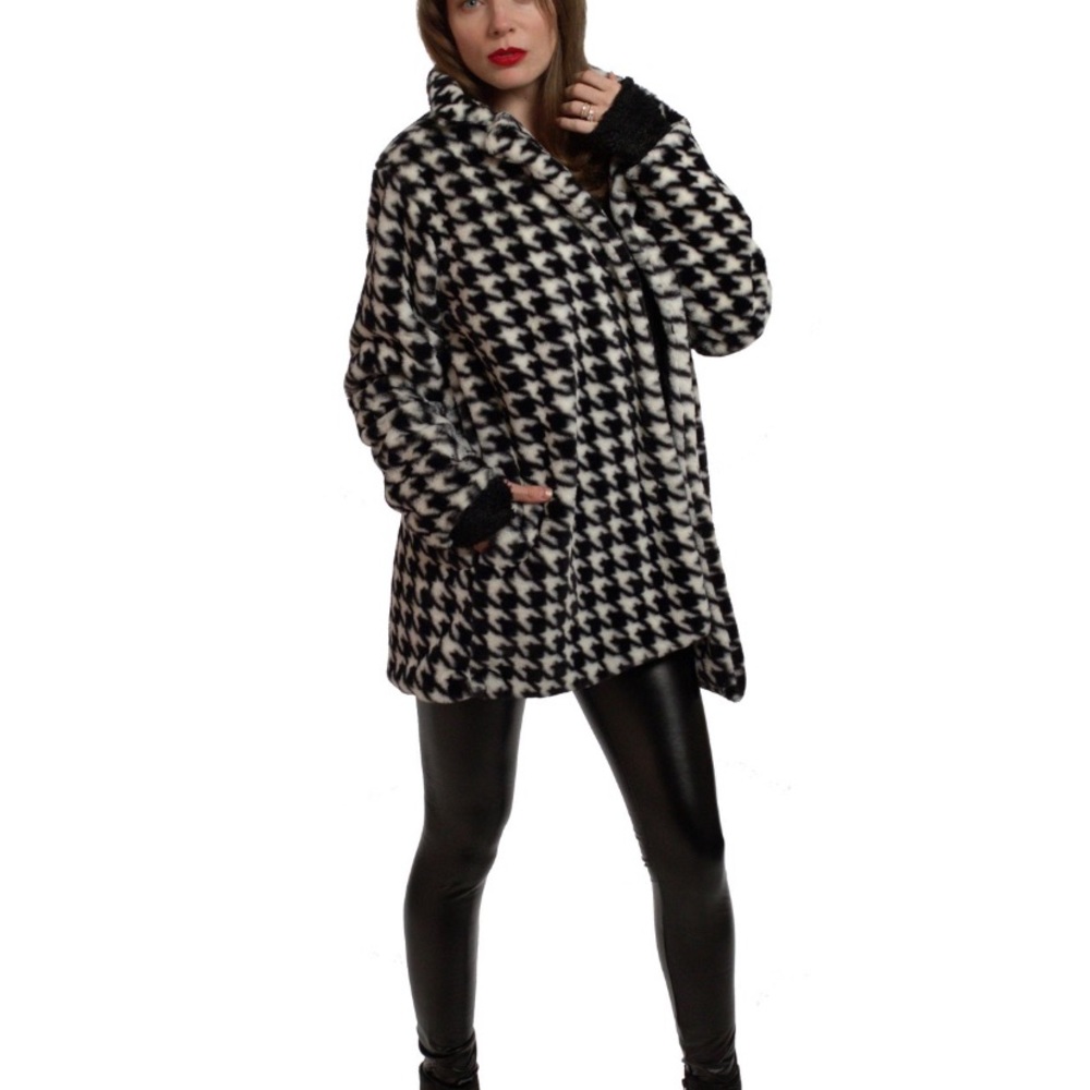 Tweed and animal print coat
